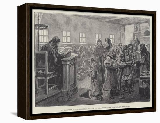 The Famine in Russia, Dispensing Soup at the Alexander Nevsky Convent, St Petersburg-Johann Nepomuk Schonberg-Framed Premier Image Canvas