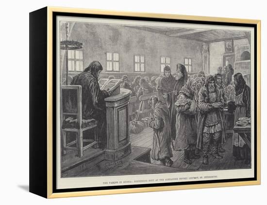 The Famine in Russia, Dispensing Soup at the Alexander Nevsky Convent, St Petersburg-Johann Nepomuk Schonberg-Framed Premier Image Canvas