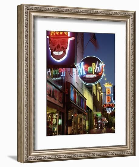 The Famous Beale Street at Night, Memphis, Tennessee, United States of America, North America-Gavin Hellier-Framed Photographic Print