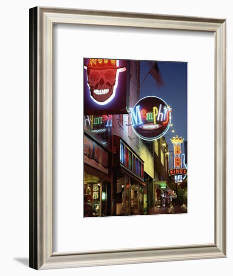 The Famous Beale Street at Night, Memphis, Tennessee, United States of America, North America-Gavin Hellier-Framed Photographic Print