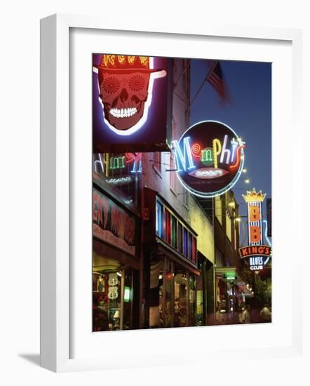 The Famous Beale Street at Night, Memphis, Tennessee, United States of America, North America-Gavin Hellier-Framed Photographic Print