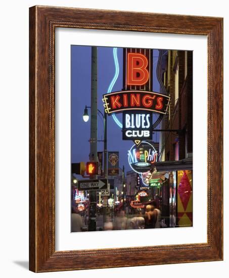 The Famous Beale Street at Night, Memphis, Tennessee, United States of America, North America-Gavin Hellier-Framed Photographic Print