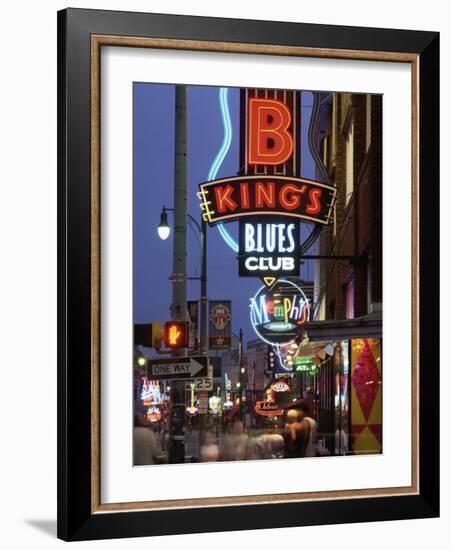 The Famous Beale Street at Night, Memphis, Tennessee, United States of America, North America-Gavin Hellier-Framed Photographic Print