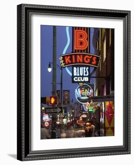 The Famous Beale Street at Night, Memphis, Tennessee, United States of America, North America-Gavin Hellier-Framed Photographic Print