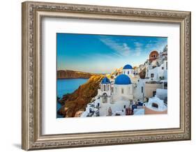 The Famous Blue and White City Oia,Santorini-scorpp-Framed Photographic Print