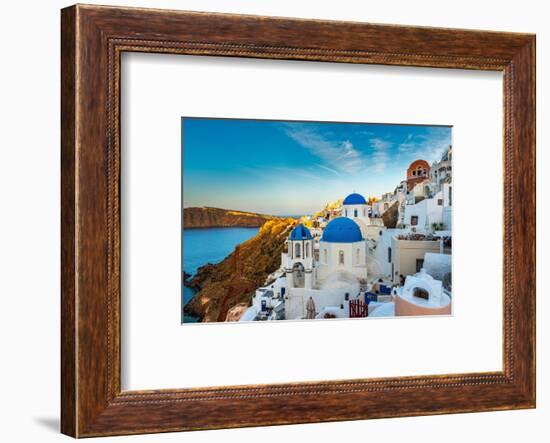 The Famous Blue and White City Oia,Santorini-scorpp-Framed Photographic Print