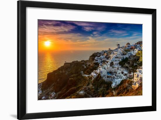 The Famous Blue and White City Oia,Santorini-scorpp-Framed Photographic Print