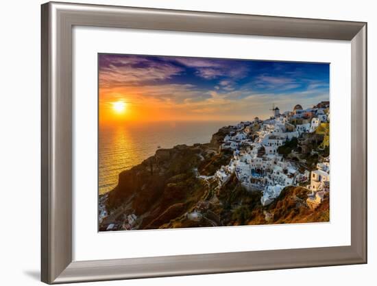 The Famous Blue and White City Oia,Santorini-scorpp-Framed Photographic Print