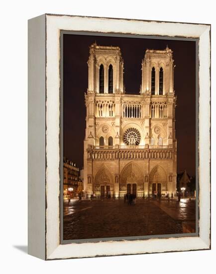The Famous Cathedral of Notre Dame in Paris after the Rain, France-David Bank-Framed Premier Image Canvas