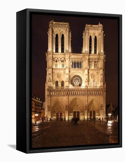 The Famous Cathedral of Notre Dame in Paris after the Rain, France-David Bank-Framed Premier Image Canvas