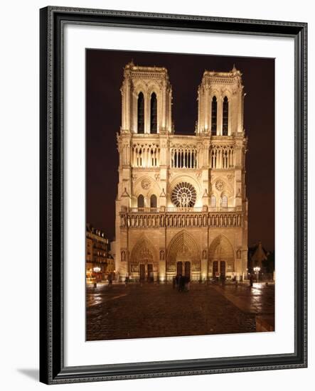 The Famous Cathedral of Notre Dame in Paris after the Rain, France-David Bank-Framed Photographic Print