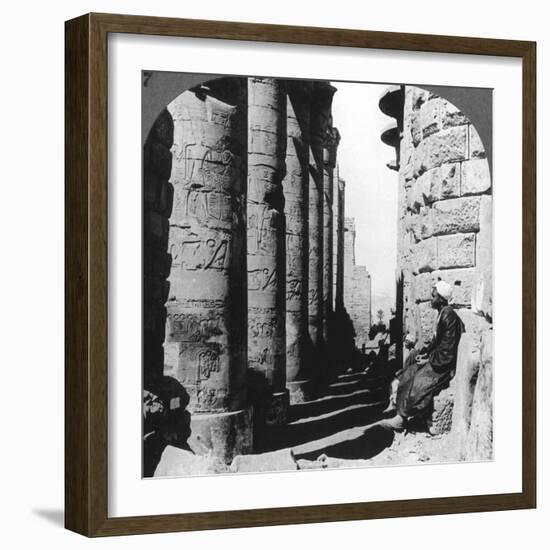 The Famous Colonnade in the Great Temple at Karnak, Thebes, Egypt, 1905-Underwood & Underwood-Framed Photographic Print