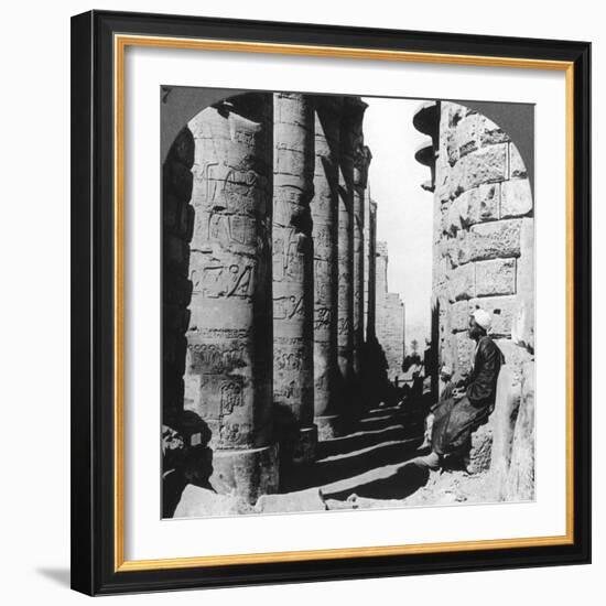 The Famous Colonnade in the Great Temple at Karnak, Thebes, Egypt, 1905-Underwood & Underwood-Framed Photographic Print