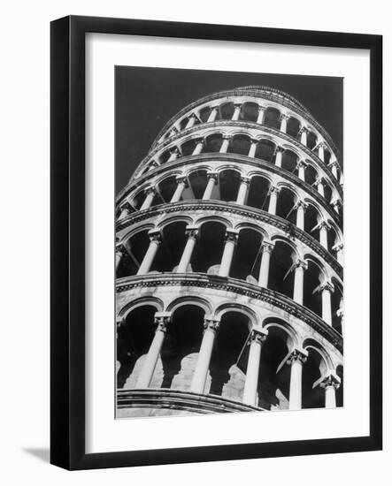 The Famous Leaning Tower, Spared by Shelling in Wwii, Still Standing, Pisa, Italy 1945-Margaret Bourke-White-Framed Photographic Print