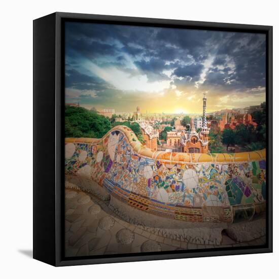 The Famous Park Guell in Barcelona, Spain-Hanna Slavinska-Framed Premier Image Canvas