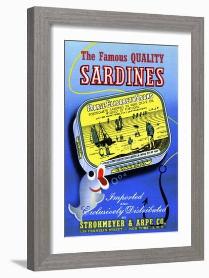 The Famous Quality Sardines-Curt Teich & Company-Framed Art Print