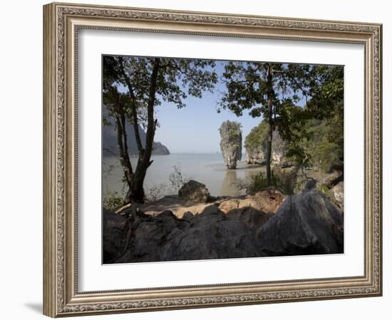 The Famous Rock from the Bond Movie, View from Ko Tapu, James Bond Island, Phang Nga, Thailand-Joern Simensen-Framed Photographic Print