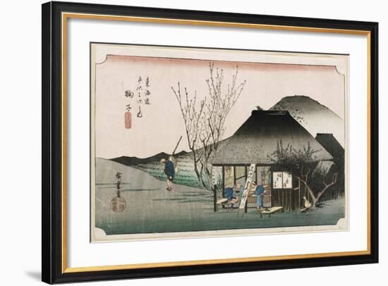 The Famous Teahouse at Mariko', from the Series 'The Fifty-Three Stations of the Tokaido', C.1834-Utagawa Hiroshige-Framed Giclee Print