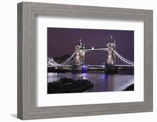 The Famous Tower Bridge in London Seen at Dusk, London, England-David Bank-Framed Photographic Print