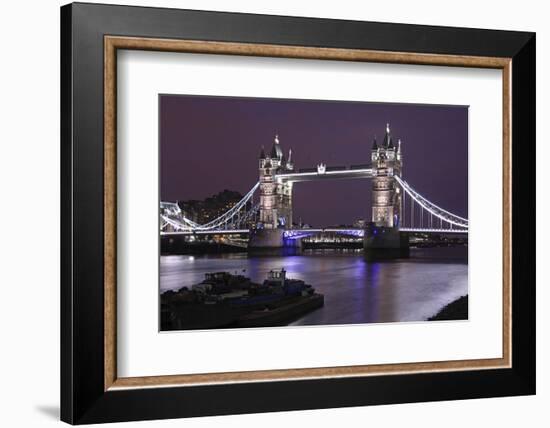 The Famous Tower Bridge in London Seen at Dusk, London, England-David Bank-Framed Photographic Print