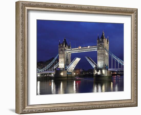 The Famous Tower Bridge over the River Thames in London-David Bank-Framed Photographic Print