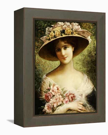 The Fancy Bonnet-Emile Vernon-Framed Premier Image Canvas