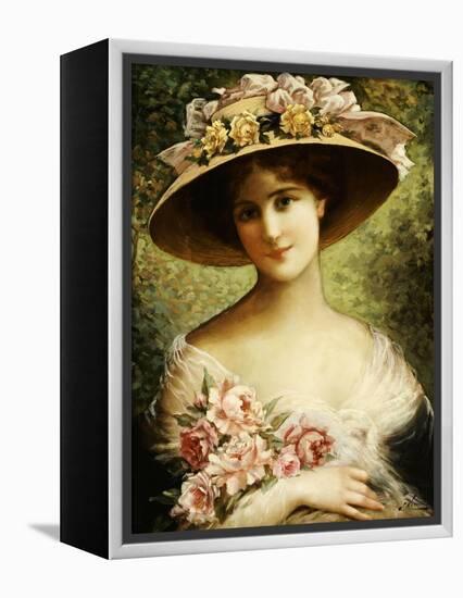 The Fancy Bonnet-Emile Vernon-Framed Premier Image Canvas