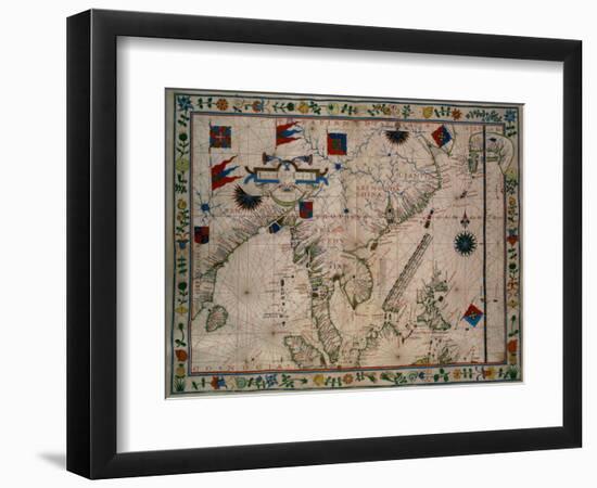 The Far East, from a Portolan Atlas, by Fernao Vaz Dourado, 1570-null-Framed Giclee Print