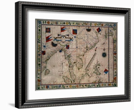 The Far East, from a Portolan Atlas, by Fernao Vaz Dourado, 1570-null-Framed Giclee Print