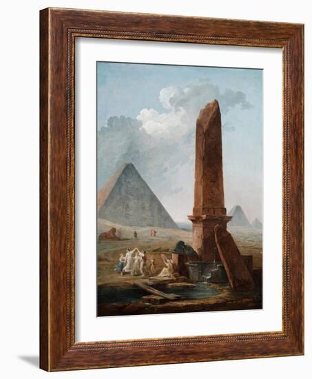 The Farandole Amidst Egyptian Monuments-Hubert Robert-Framed Giclee Print