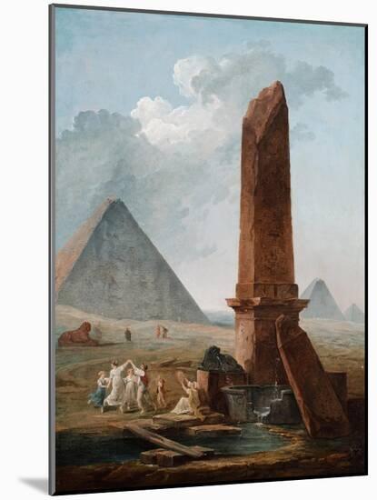 The Farandole Amidst Egyptian Monuments-Hubert Robert-Mounted Giclee Print