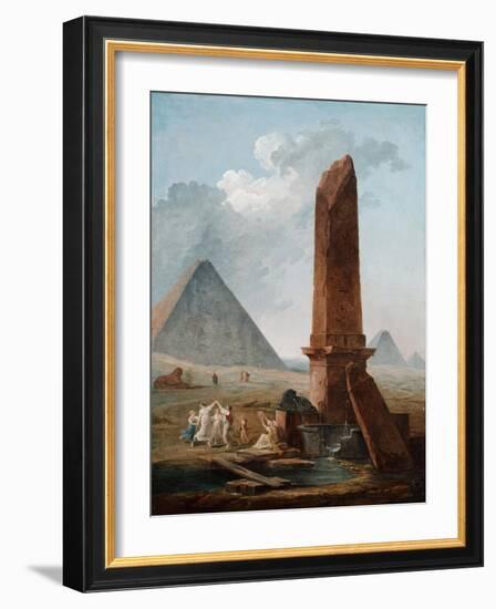 The Farandole Amidst Egyptian Monuments-Hubert Robert-Framed Giclee Print