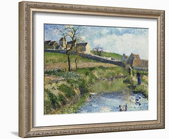 The Farm at Osny, 1883-Camille Pissarro-Framed Giclee Print