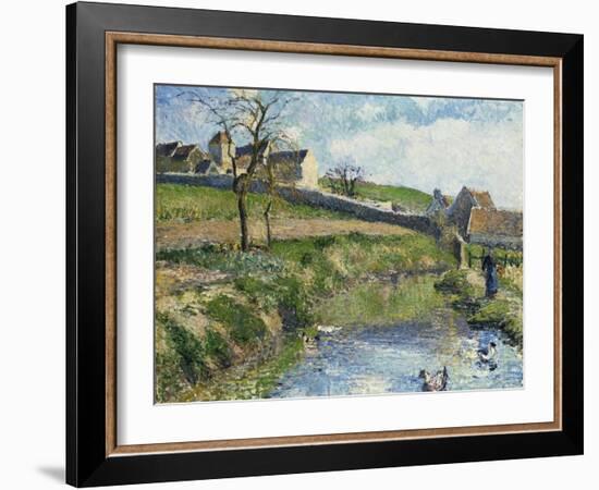 The Farm at Osny, 1883-Camille Pissarro-Framed Giclee Print