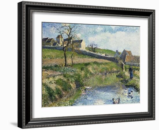 The Farm at Osny, 1883-Camille Pissarro-Framed Giclee Print