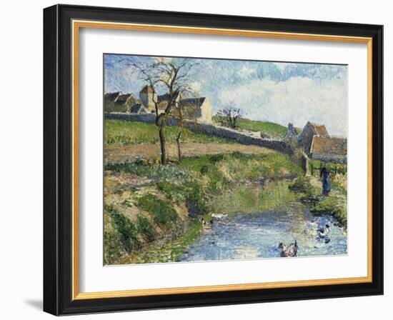 The Farm at Osny, 1883-Camille Pissarro-Framed Giclee Print