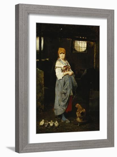 The Farm Girl-F. Ducale-Framed Giclee Print