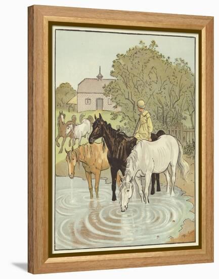 The Farmer's Boy (Colour Litho)-Randolph Caldecott-Framed Premier Image Canvas