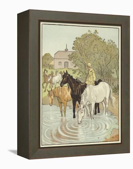 The Farmer's Boy (Colour Litho)-Randolph Caldecott-Framed Premier Image Canvas