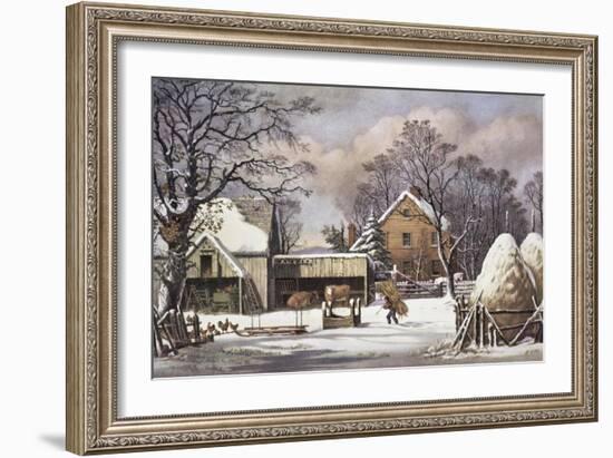 The Farmer's Home-Currier & Ives-Framed Giclee Print