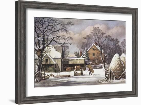 The Farmer's Home-Currier & Ives-Framed Giclee Print