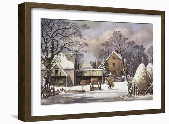 The Farmer's Home-Currier & Ives-Framed Giclee Print