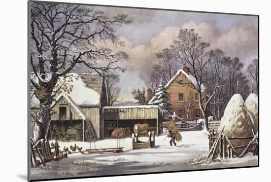 The Farmer's Home-Currier & Ives-Mounted Giclee Print