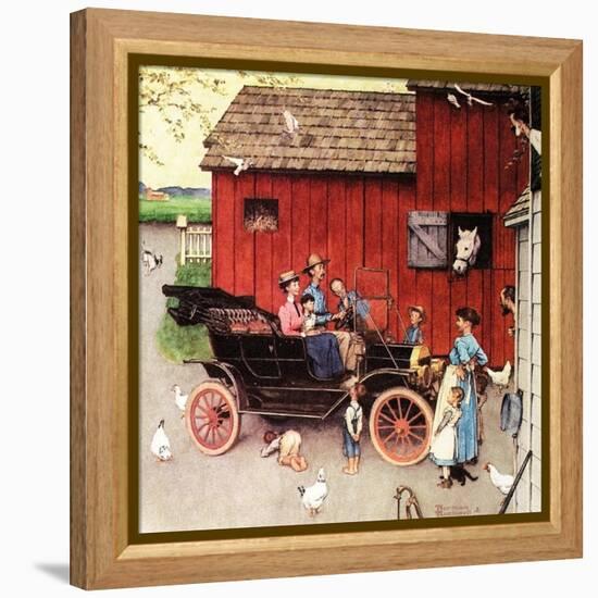 The Farmer Takes a Ride-Norman Rockwell-Framed Premier Image Canvas