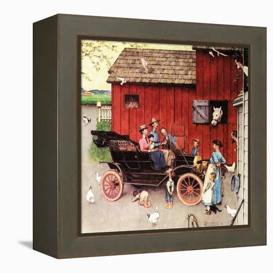 The Farmer Takes a Ride-Norman Rockwell-Framed Premier Image Canvas