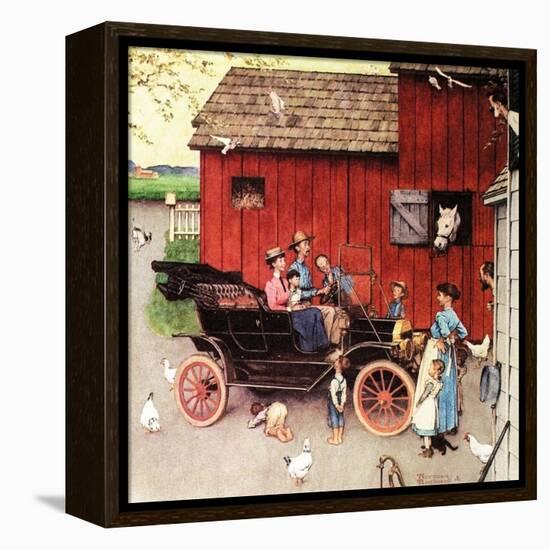 The Farmer Takes a Ride-Norman Rockwell-Framed Premier Image Canvas