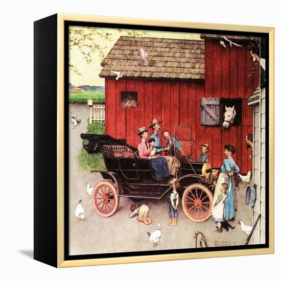 The Farmer Takes a Ride-Norman Rockwell-Framed Premier Image Canvas