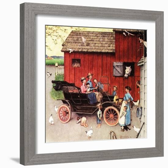 The Farmer Takes a Ride-Norman Rockwell-Framed Giclee Print