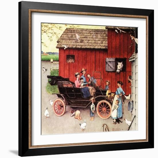 The Farmer Takes a Ride-Norman Rockwell-Framed Giclee Print