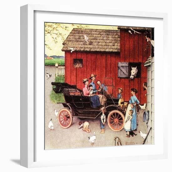 The Farmer Takes a Ride-Norman Rockwell-Framed Giclee Print